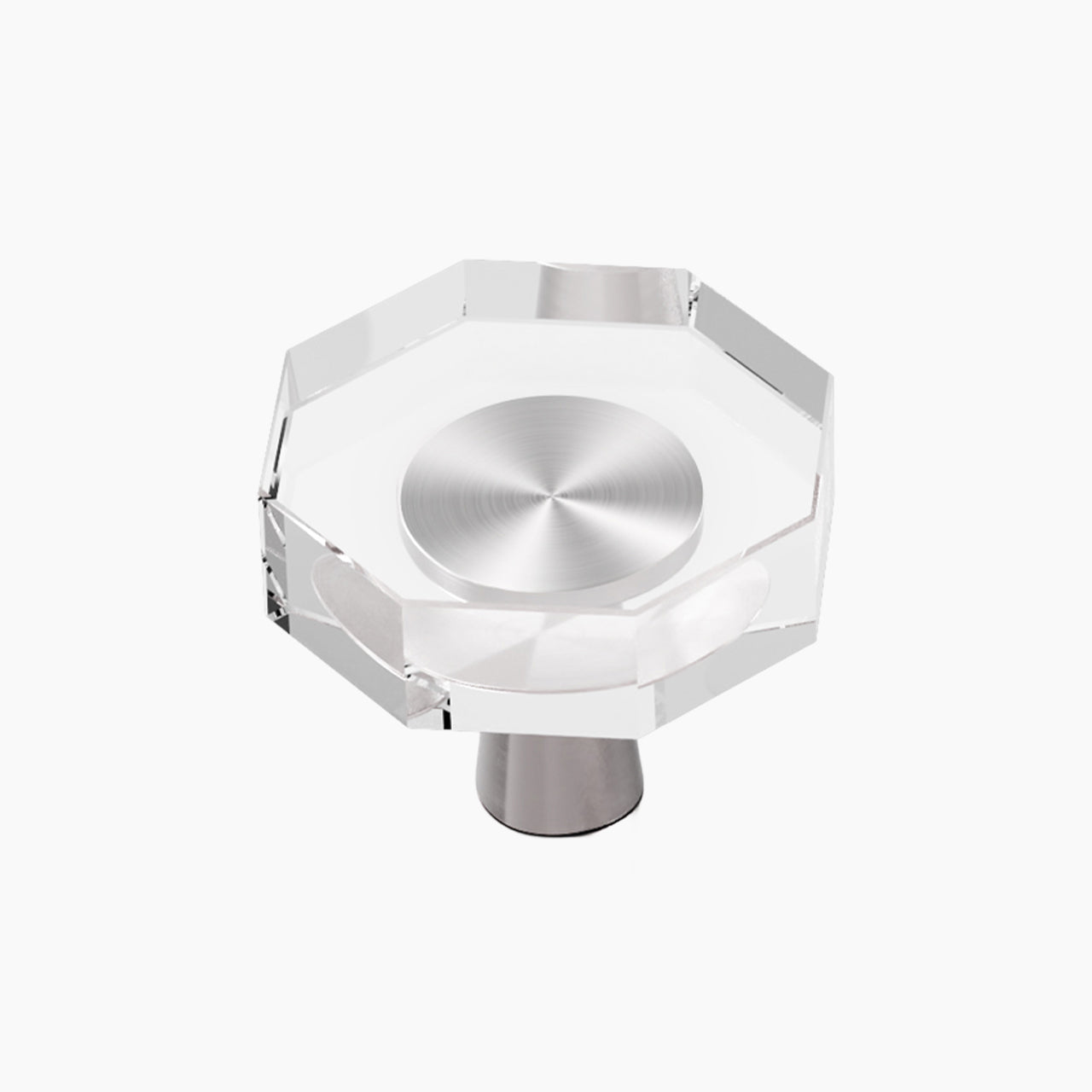 SENY Octagonal Crystal Cabinet Knobs, 4 Pack Glass Drawer Knobs for Kitchen, Bathroom & Dresser Cabinets