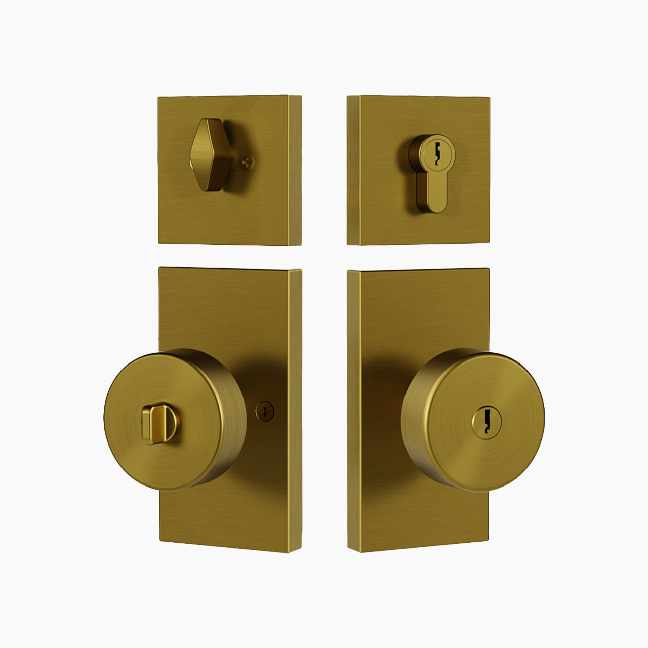 SENY Keyed Entry Door Knob & Deadbolt Set with Emergency Unlock, Round Metal Knob