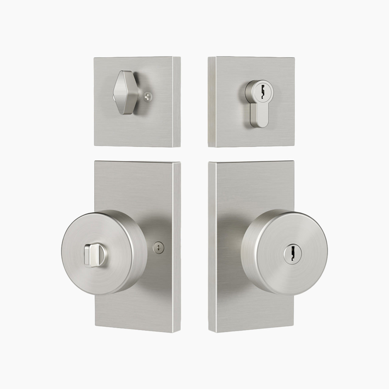 SENY Keyed Entry Door Knob & Deadbolt Set with Emergency Unlock, Round Metal Knob