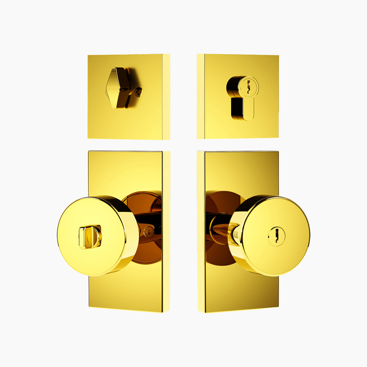 SENY Keyed Entry Door Knob & Deadbolt Set with Emergency Unlock, Round Metal Knob