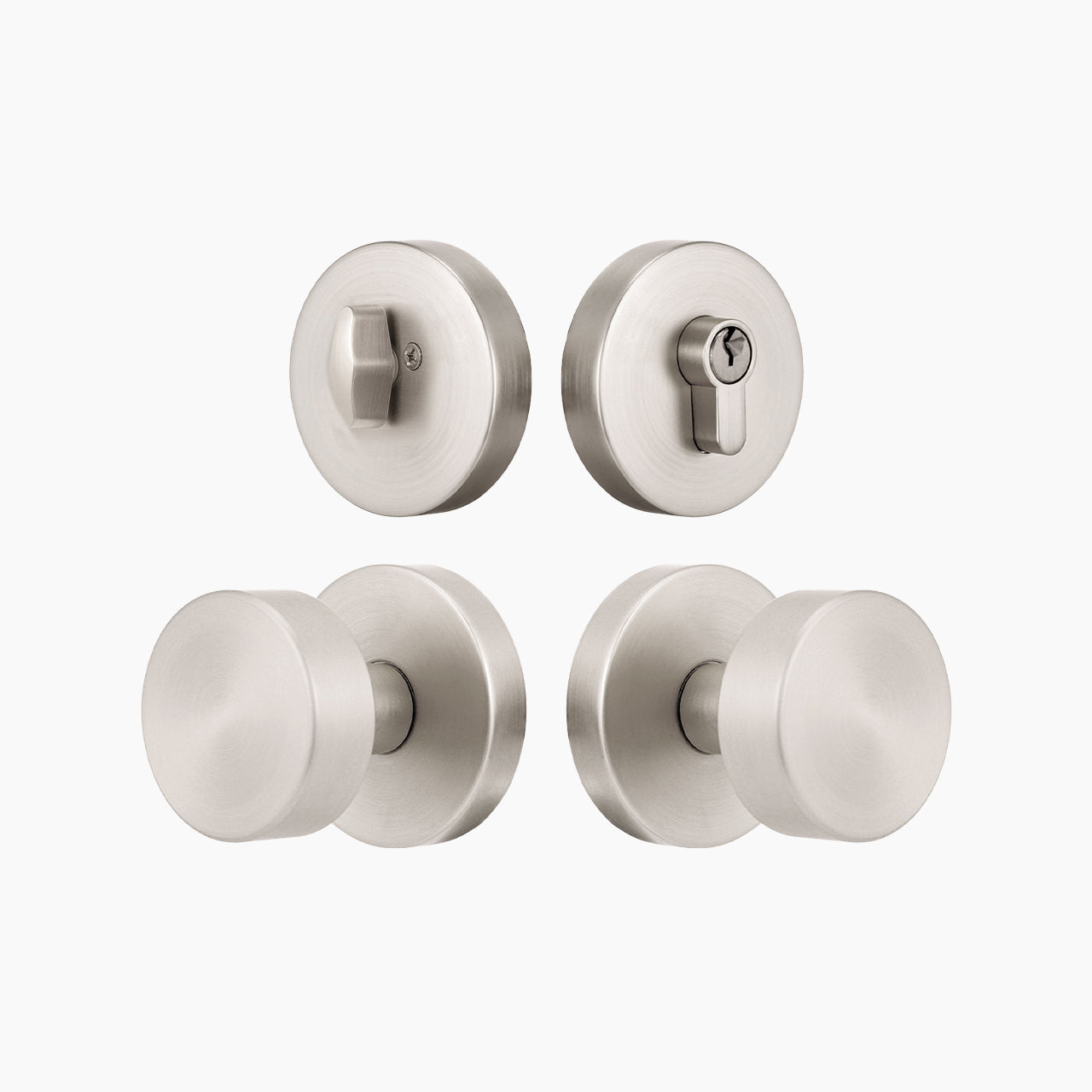 SENY Round Metal Entry Door Set with Modern Knob & Deadbolt