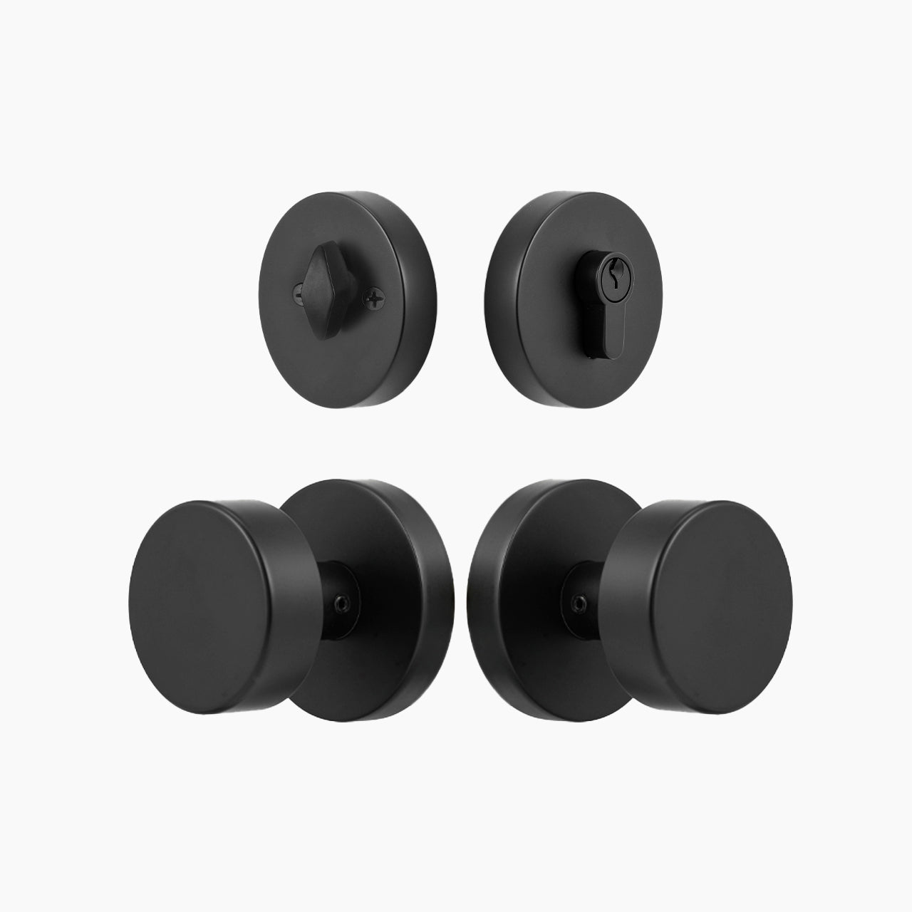 SENY Round Metal Entry Door Set with Modern Knob & Deadbolt