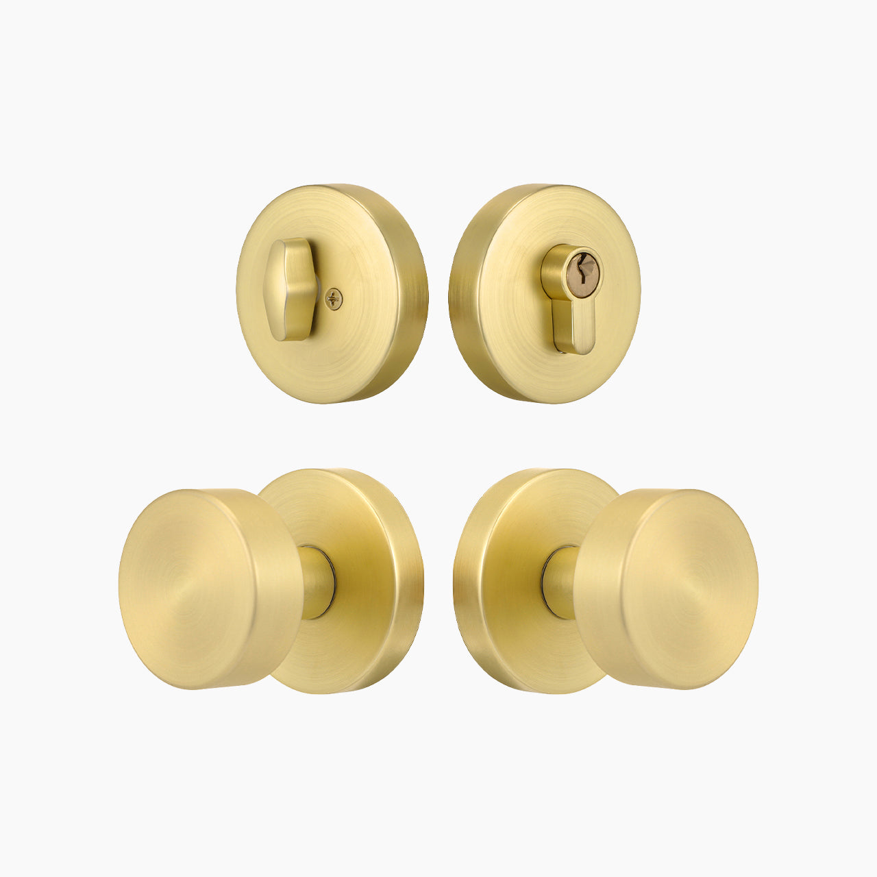 SENY Round Metal Entry Door Set with Modern Knob & Deadbolt