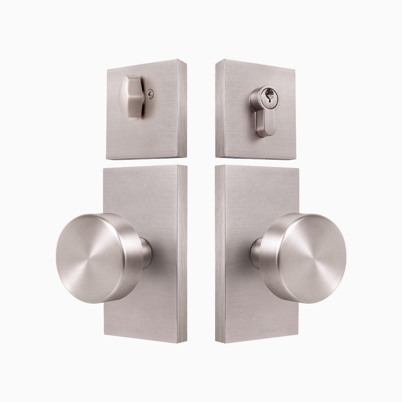 SENY Front Door Knob Set with Round Metal Knob & Deadbolt