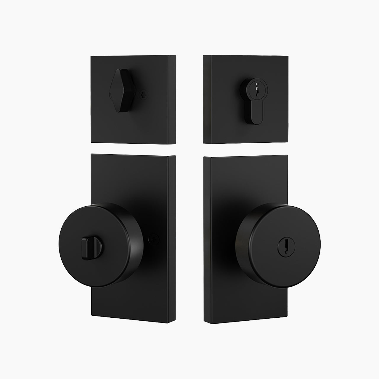 SENY Keyed Entry Door Knob & Deadbolt Set with Emergency Unlock, Round Metal Knob