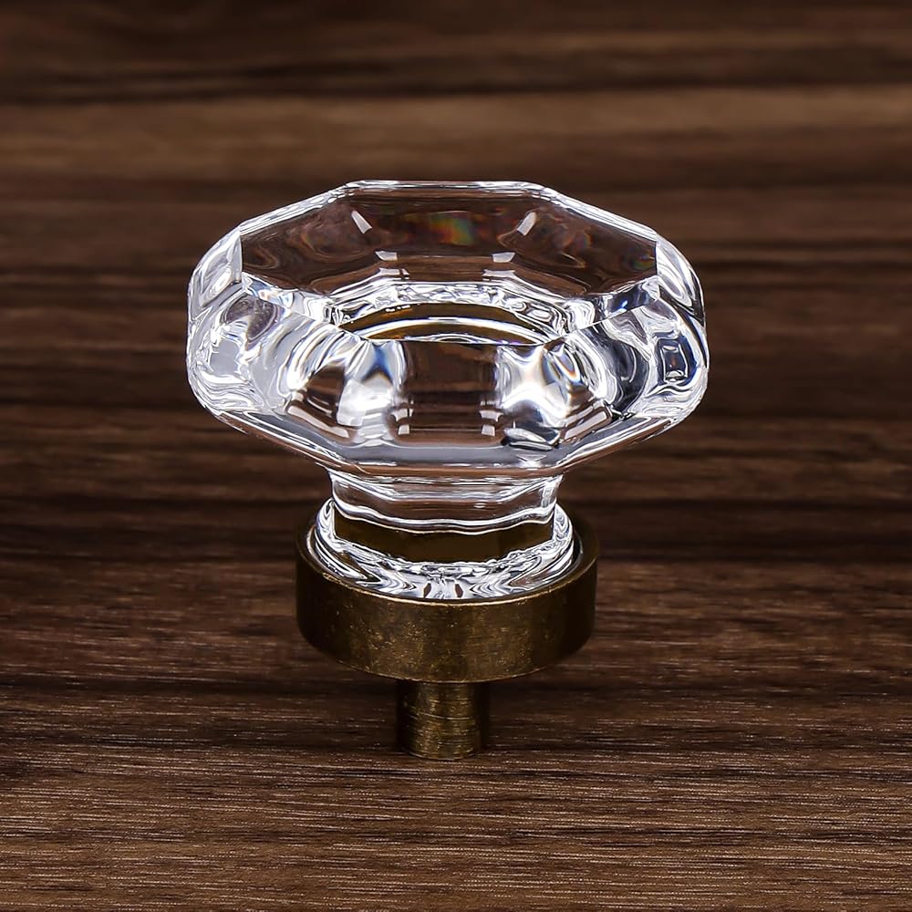 SENY Octagonal Mushroom Crystal Cabinet Knobs – Clear Glass Drawer Knobs