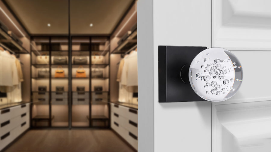 SENY Bubble Glass Door Knob with Square Rosette for Interior Doors applicable scenario