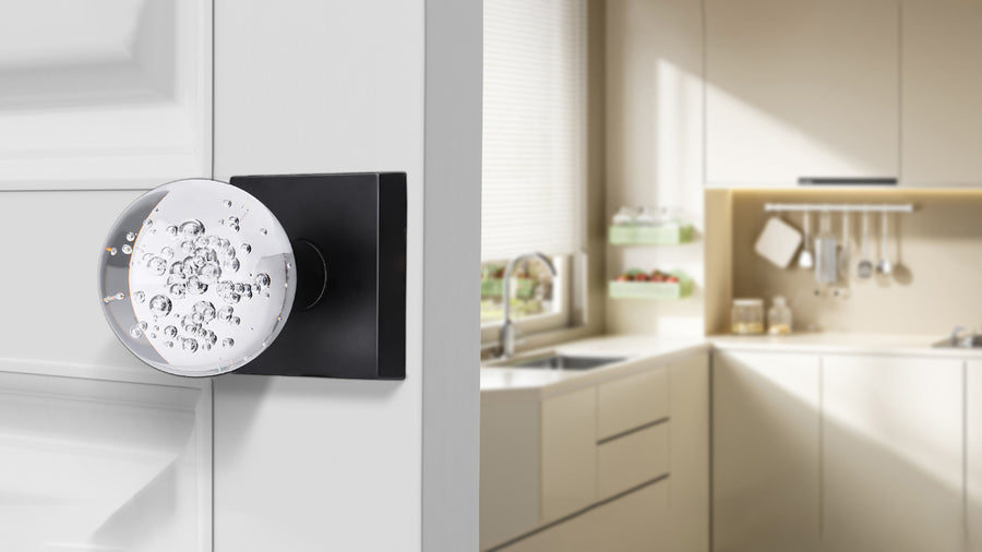 SENY Bubble Glass Door Knob with Square Rosette for Interior Doors applicable scenario