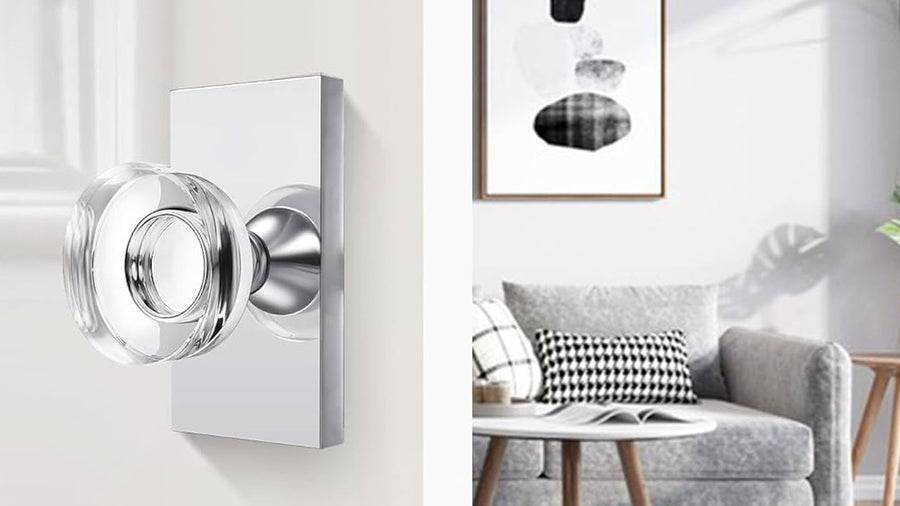 SENY Modern Crystal Door Knob with Rectangular Backplate – Round Glass Interior Door Knob applicable scenario