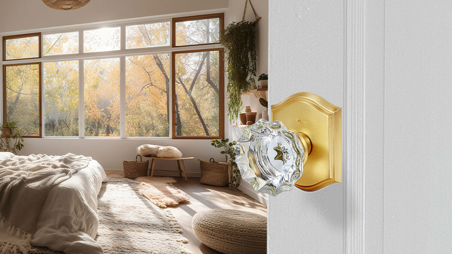 SENY Vintage Glass Door Knobs with Floral Crystal Design | Privacy, Passage & Dummy applicable scenario