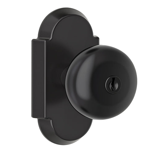 SENY Keyed Entry Door Knob Set, Mushroom Knob, Modern Arch Rosette