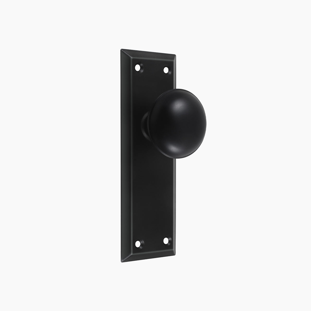 SENY Metal Mortise Lock Set for Interior Doors with Mushroom Metal Knob, Beveled Rectangular Backplate & Skeleton Key