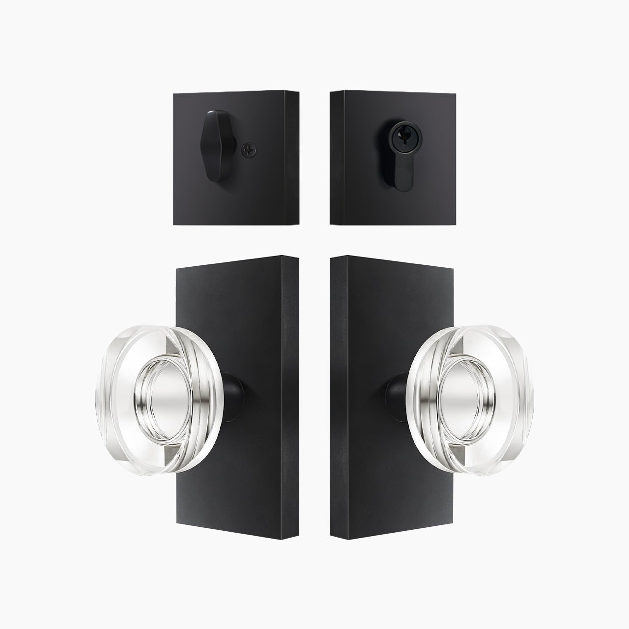 SENY Front Door Entry Set with Decorative Round Crystal Knob & Deadbolt