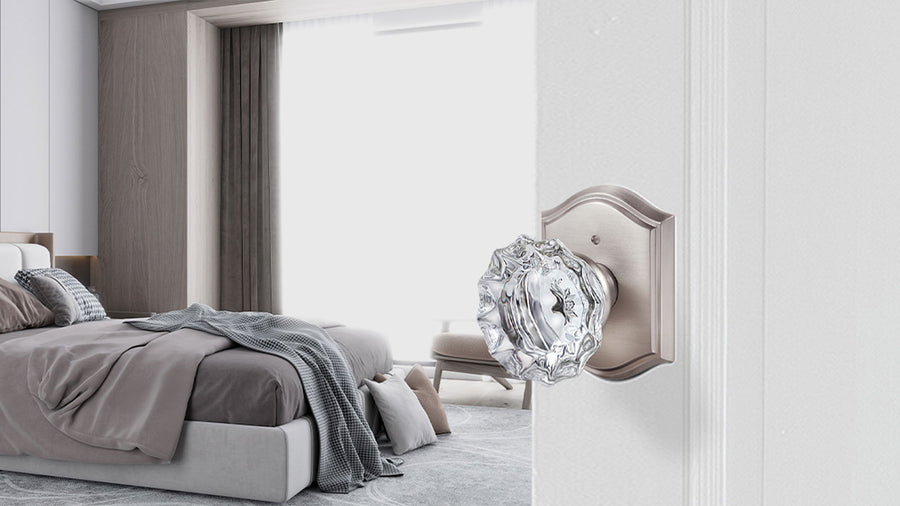 SENY Vintage Glass Door Knobs with Floral Crystal Design | Privacy, Passage & Dummy applicable scenario