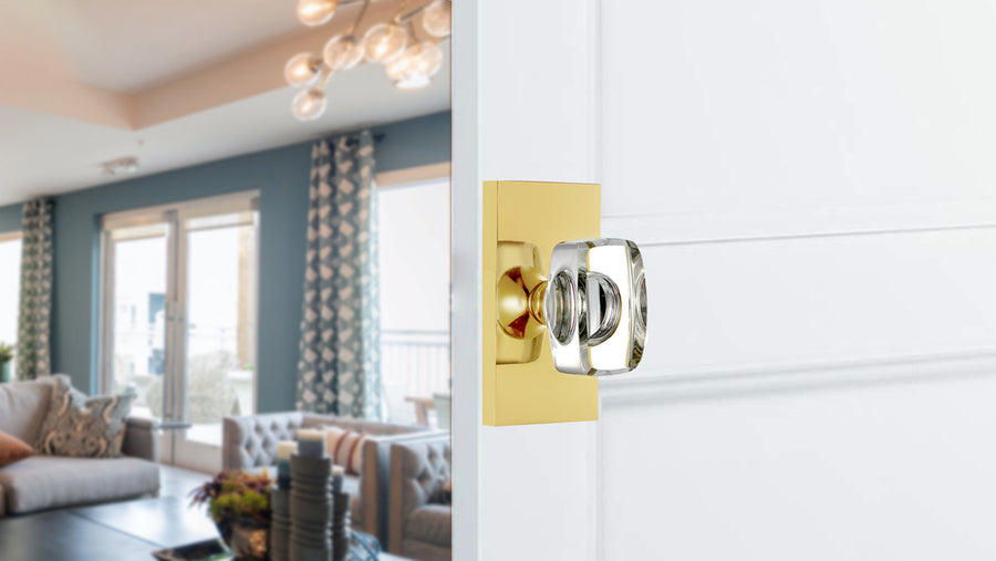 SENY Rectangular Crystal Door Knob with Rectangular Backplate | Contemporary Interior Door Knob applicable scenario