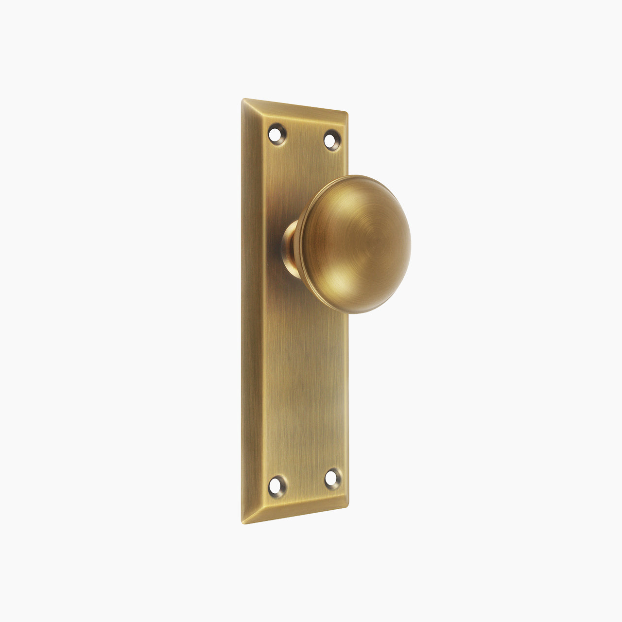 SENY Metal Mortise Lock Set for Interior Doors with Mushroom Metal Knob, Beveled Rectangular Backplate & Skeleton Key