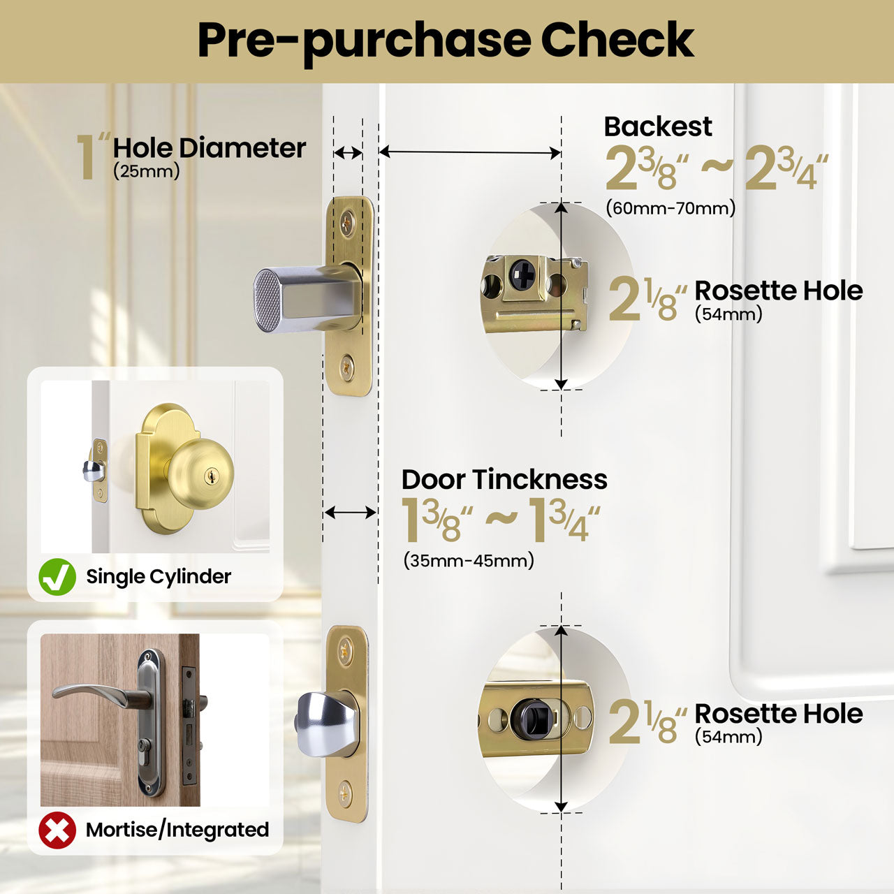 SENY Keyed Entry Door Knob Set, Mushroom Knob, Modern Arch Rosette
