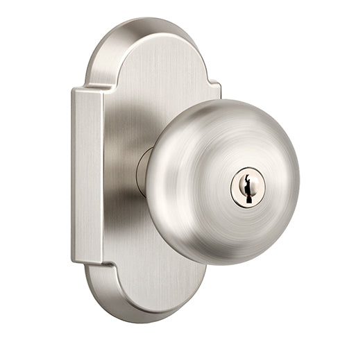 SENY Keyed Entry Door Knob Set, Mushroom Knob, Modern Arch Rosette