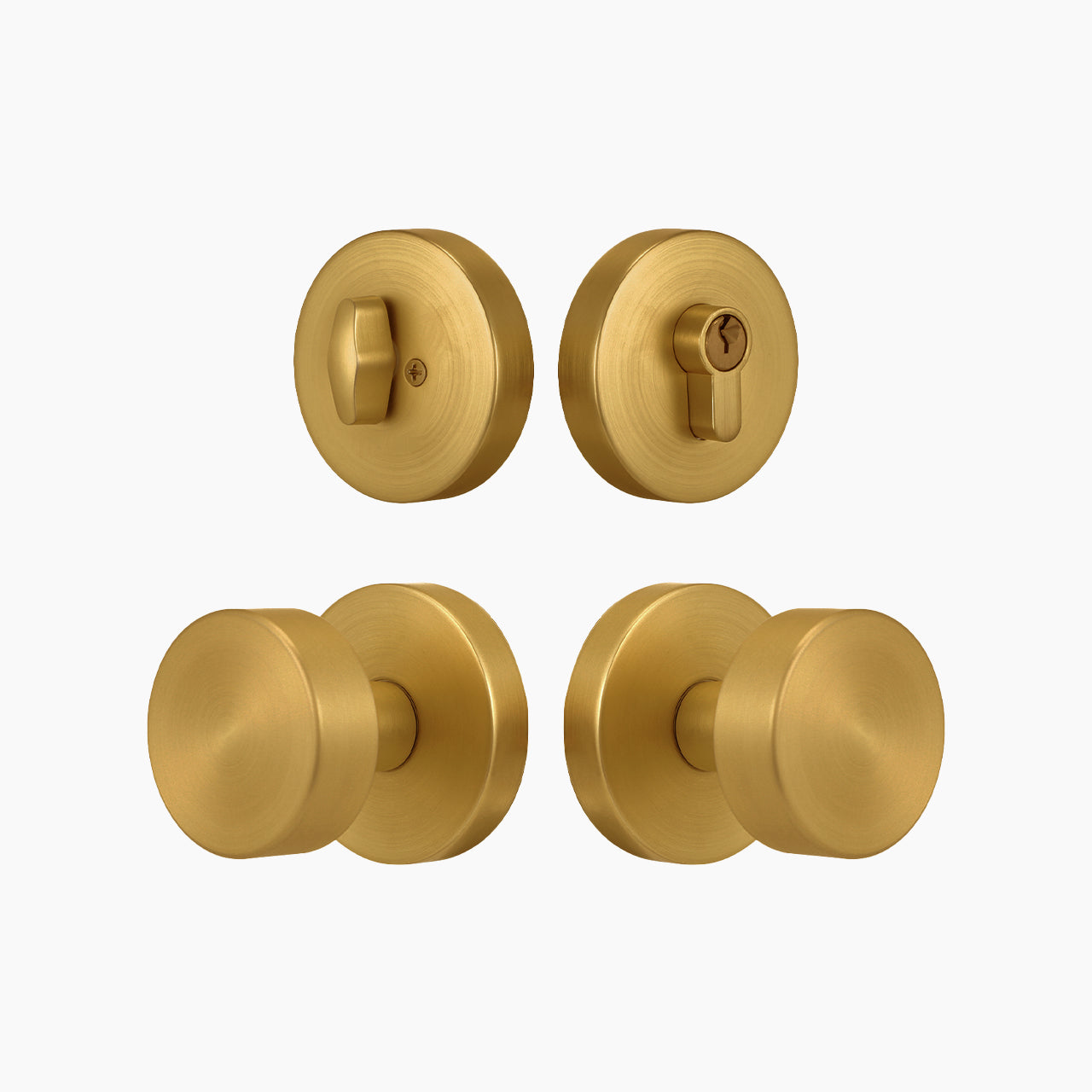 SENY Round Metal Entry Door Set with Modern Knob & Deadbolt