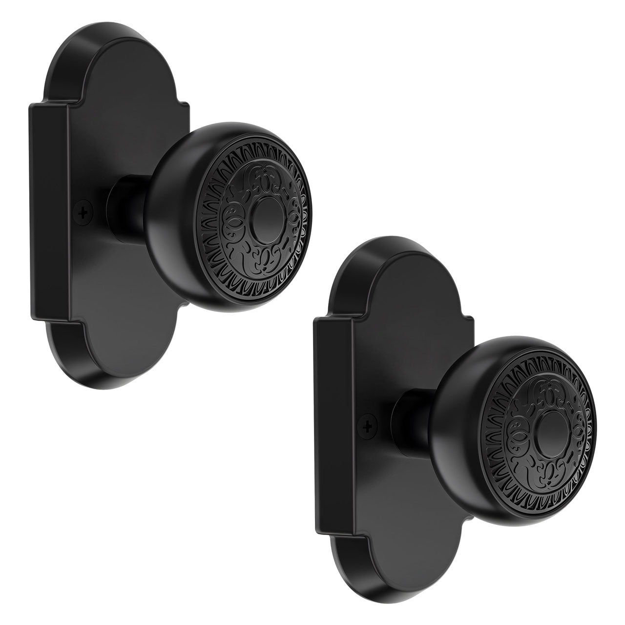 SENY Antique Style Door Knob with Arched Plate, Privacy/Passage/Dummy