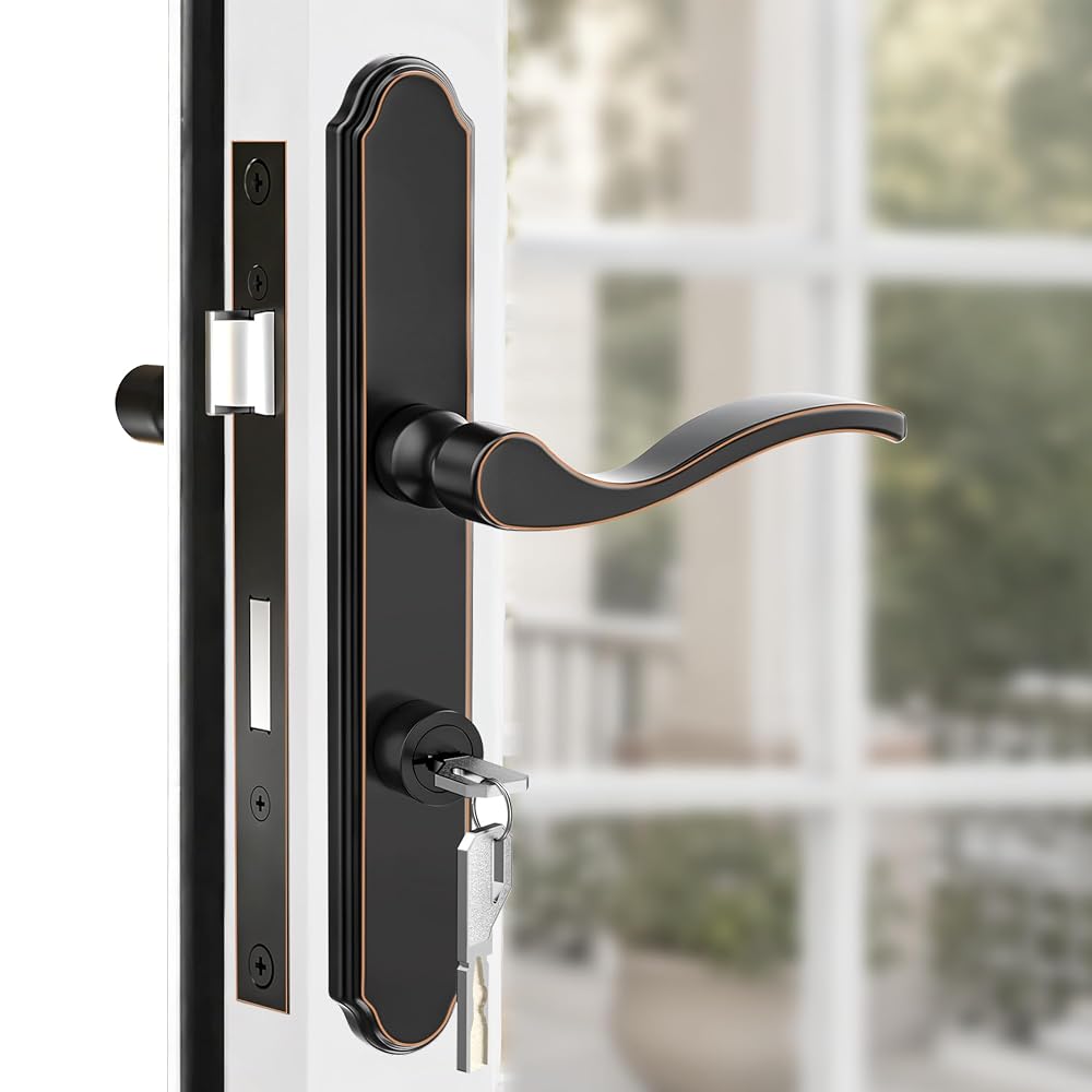 SENY Flat Slot Storm Door Handle & Mortise Lock Replacement for Storm & Screen Doors
