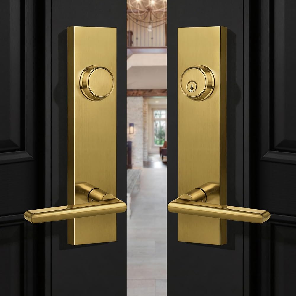 SENY Modern Front Door Handle Set with Deadbolt, Single & Double Entry Door Handleset for Exterior Front Doors