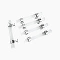 SENY Contemporary Glass Bar Cabinet Pulls with Round Zinc Base, 5-Pack - Seny Hardware