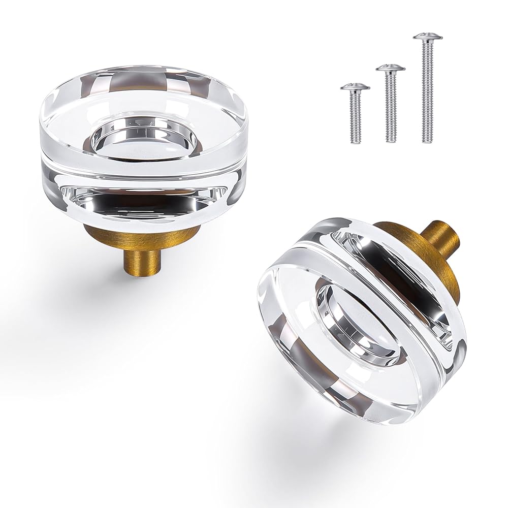 SENY Round Crystal Cabinet Knobs – Glass Drawer Knobs for Kitchen, Bathroom & Furniture