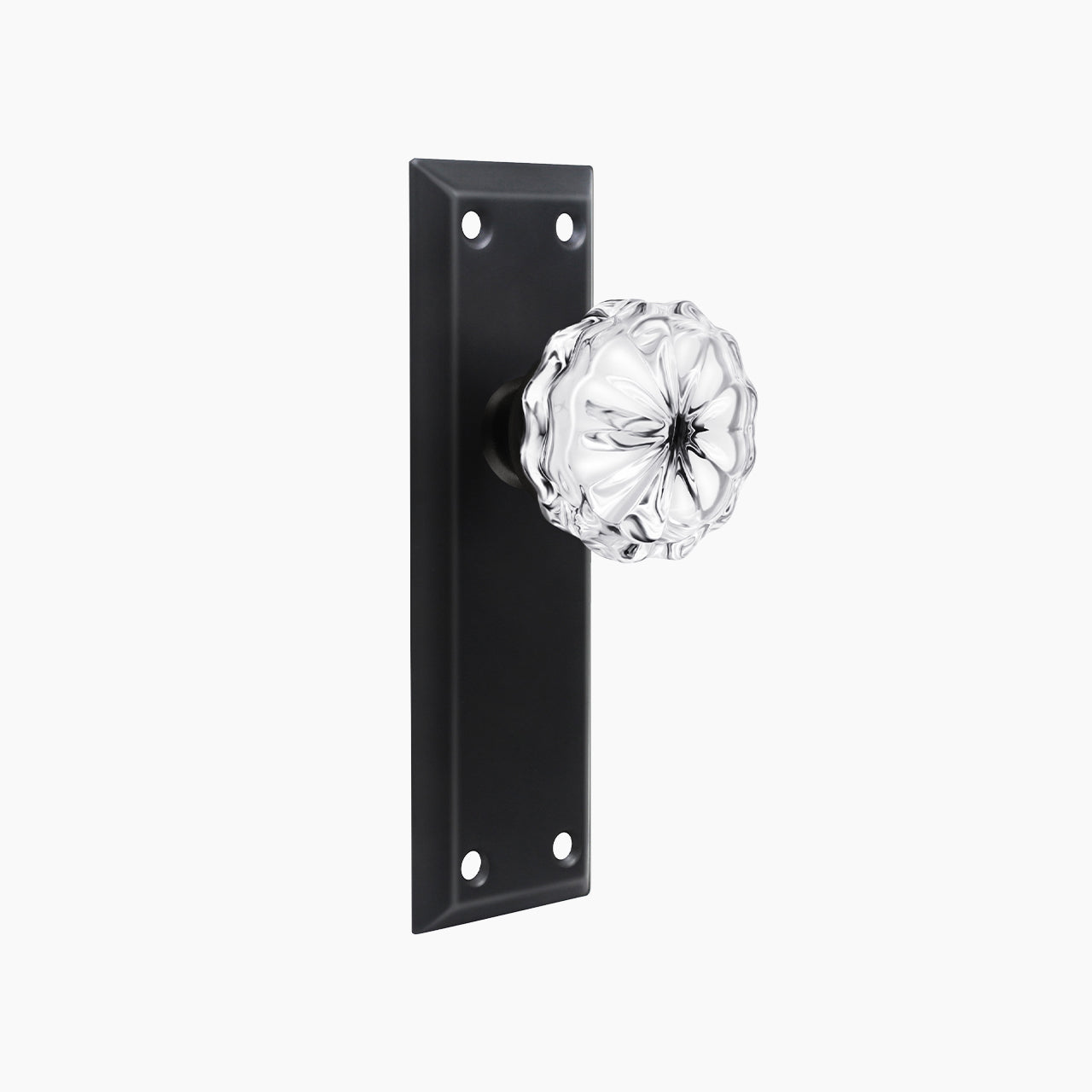 SENY Vintage Mortise Lock Set with Mushroom Crystal Knob & Beveled Rectangular Plate