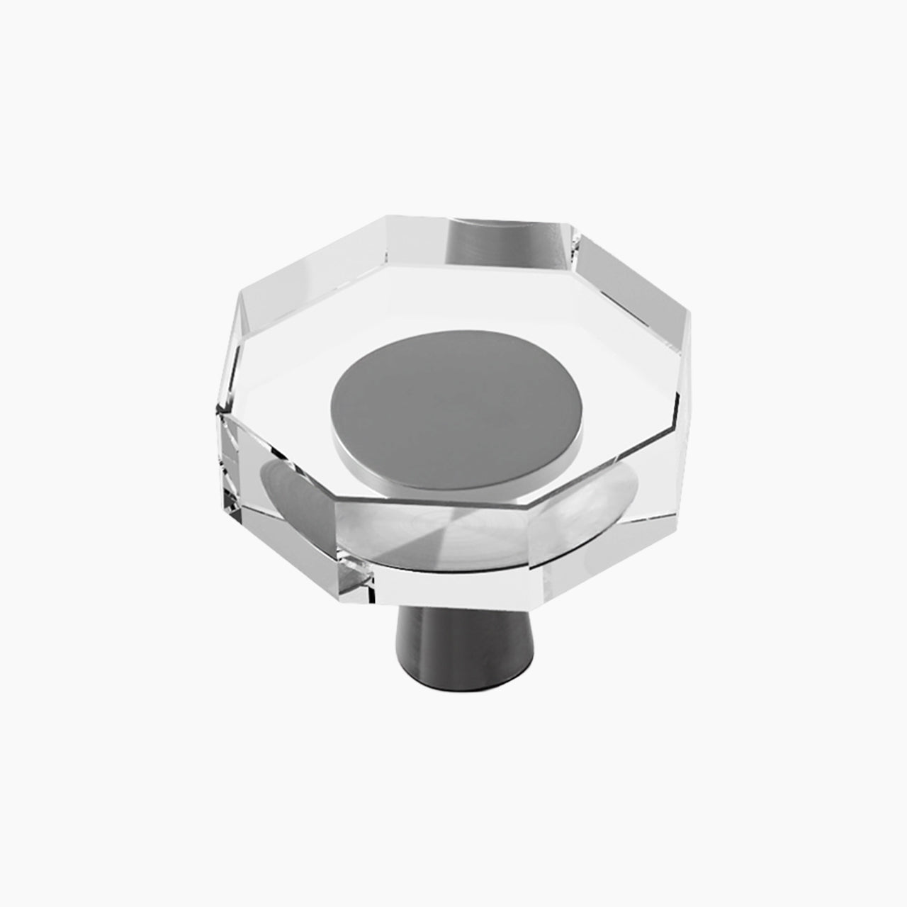 SENY Octagonal Crystal Cabinet Knobs, 4 Pack Glass Drawer Knobs for Kitchen, Bathroom & Dresser Cabinets