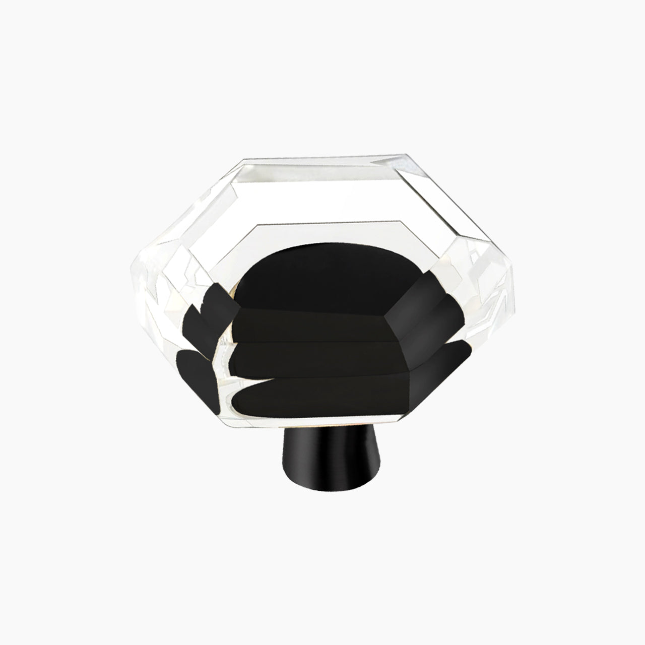 SENY Hexagonal Crystal Cabinet Knobs, 34mm Clear Glass Knob with Solid Metal Base for Kitchen & Bathroom Cabinets