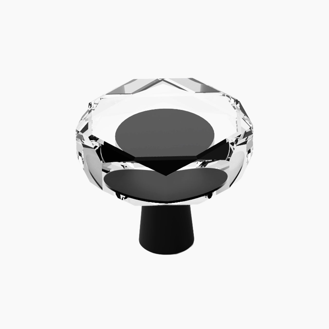 SENY Octagonal Crystal Cabinet Knobs, 4 Pack Faceted Glass Drawer Knobs with Solid Metal Base for Kitchen & Bathroom Cabinets