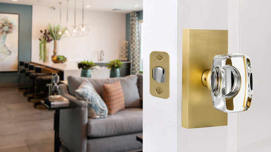SENY Rectangular Crystal Door Knob with Rectangular Backplate | Contemporary Interior Door Knob applicable scenario