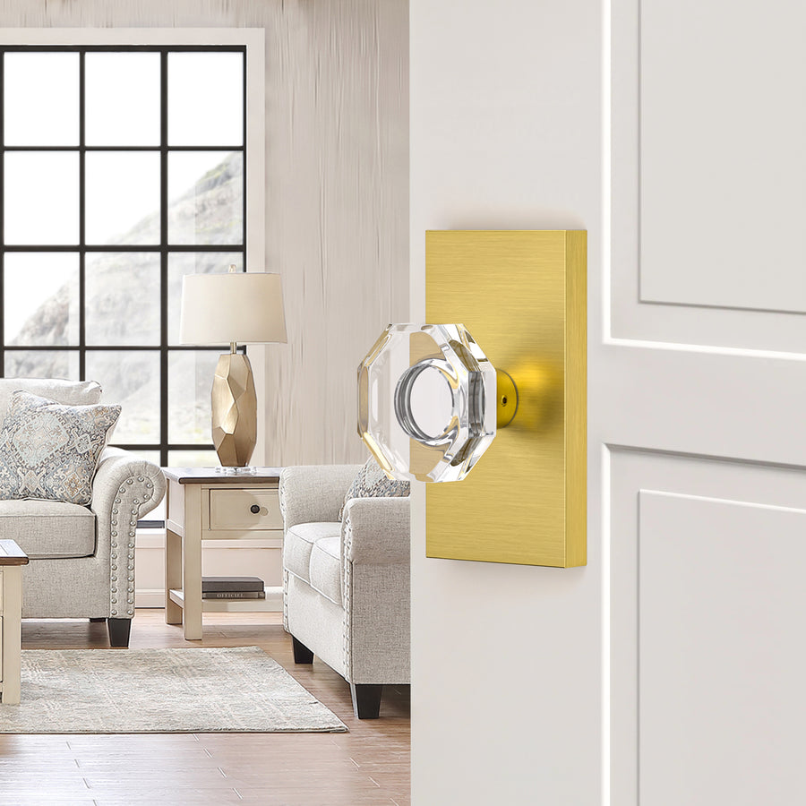 SENY Octagon Crystal Door Knob with Rectangular Backplate applicable scenario