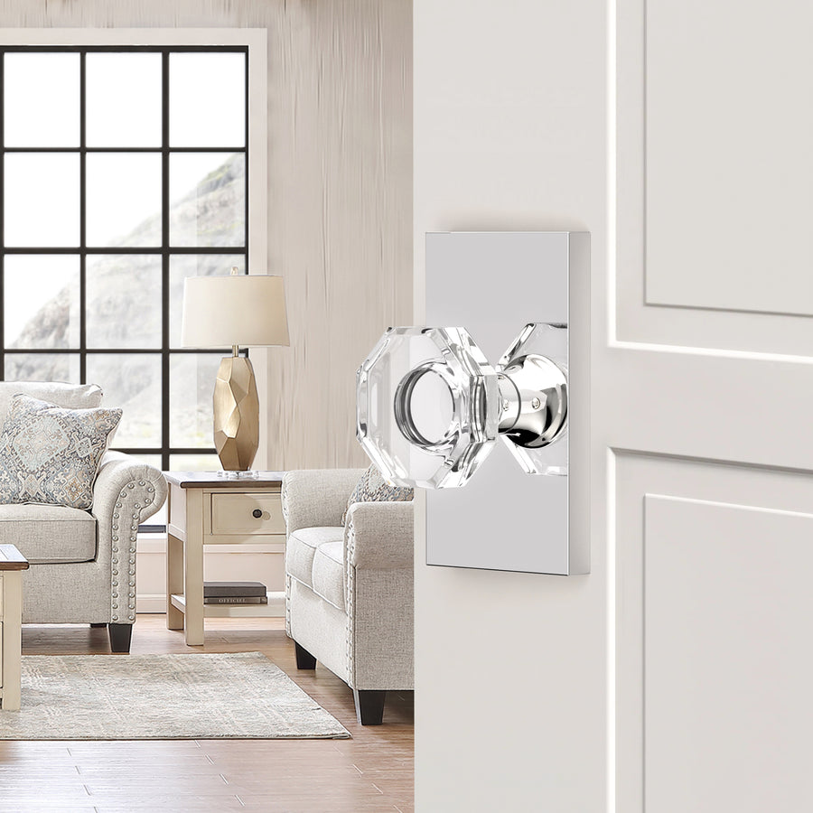 SENY Octagon Crystal Door Knob with Rectangular Backplate applicable scenario