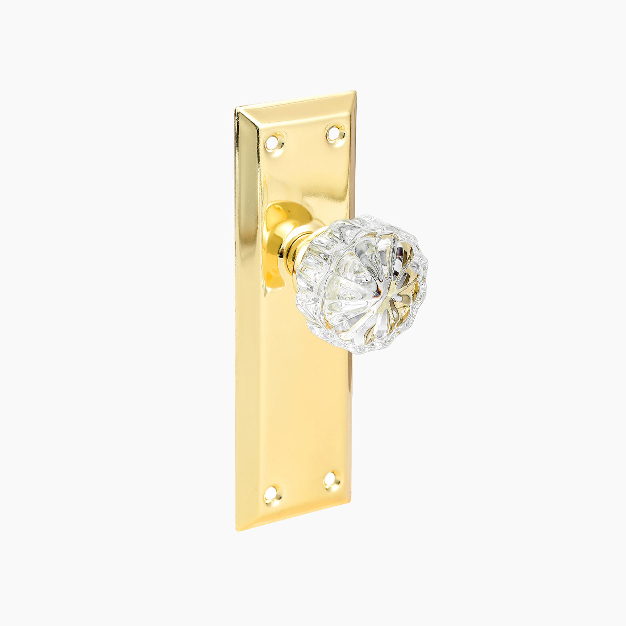 SENY Vintage Mortise Lock Set with Mushroom Crystal Knob & Beveled Rectangular Plate