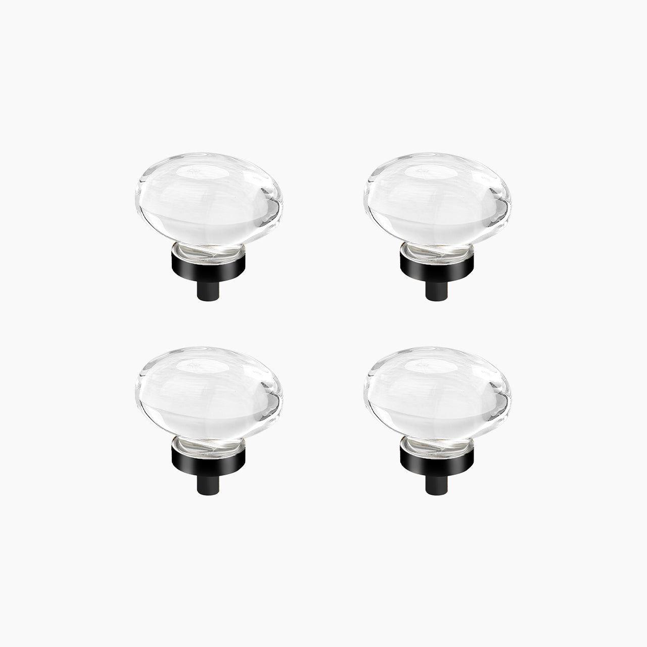 SENY Egg Crystal Cabinet Knobs – Oval Glass Drawer Knobs for Kitchen, Bathroom & Furniture (4 Pack)
