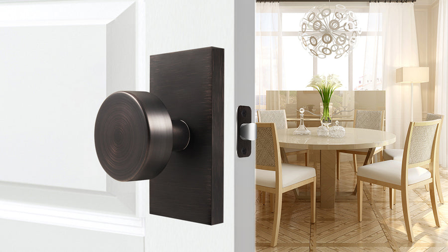 SENY Antique Brass Door Knobs with Modern Round Metal Knob & Rectangular Backplate applicable scenario