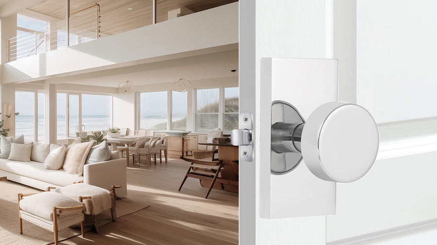 SENY Antique Brass Door Knobs with Modern Round Metal Knob & Rectangular Backplate applicable scenario