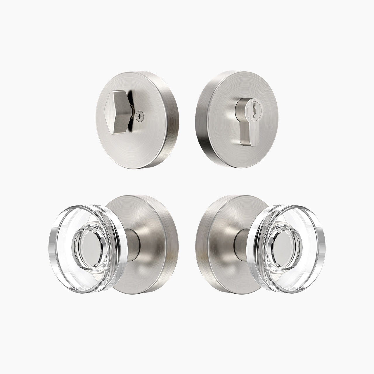 SENY Entry Door Knob Set with Decorative Round Crystal Knob & Deadbolt