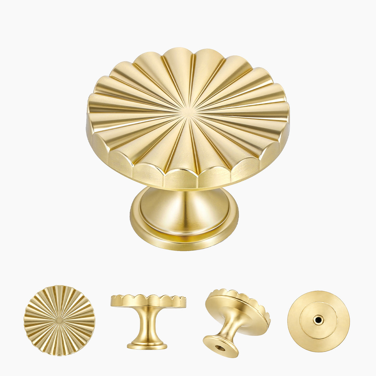SENY Vintage Fan-Shaped Cabinet Knobs – Solid Metal Drawer Knobs for Kitchen, Dresser & Furniture