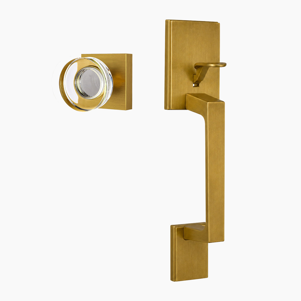 SENY Front Door Handle Set – Exterior Pull Handle with Knob, No Lock, Smart Deadbolt Compatible