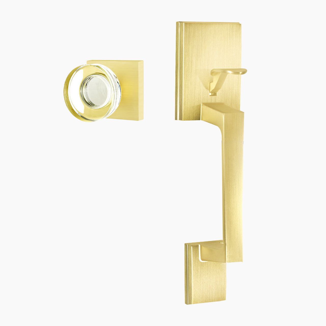 SENY Front Door Handle Set – Exterior Pull Handle with Knob, No Lock, Smart Deadbolt Compatible