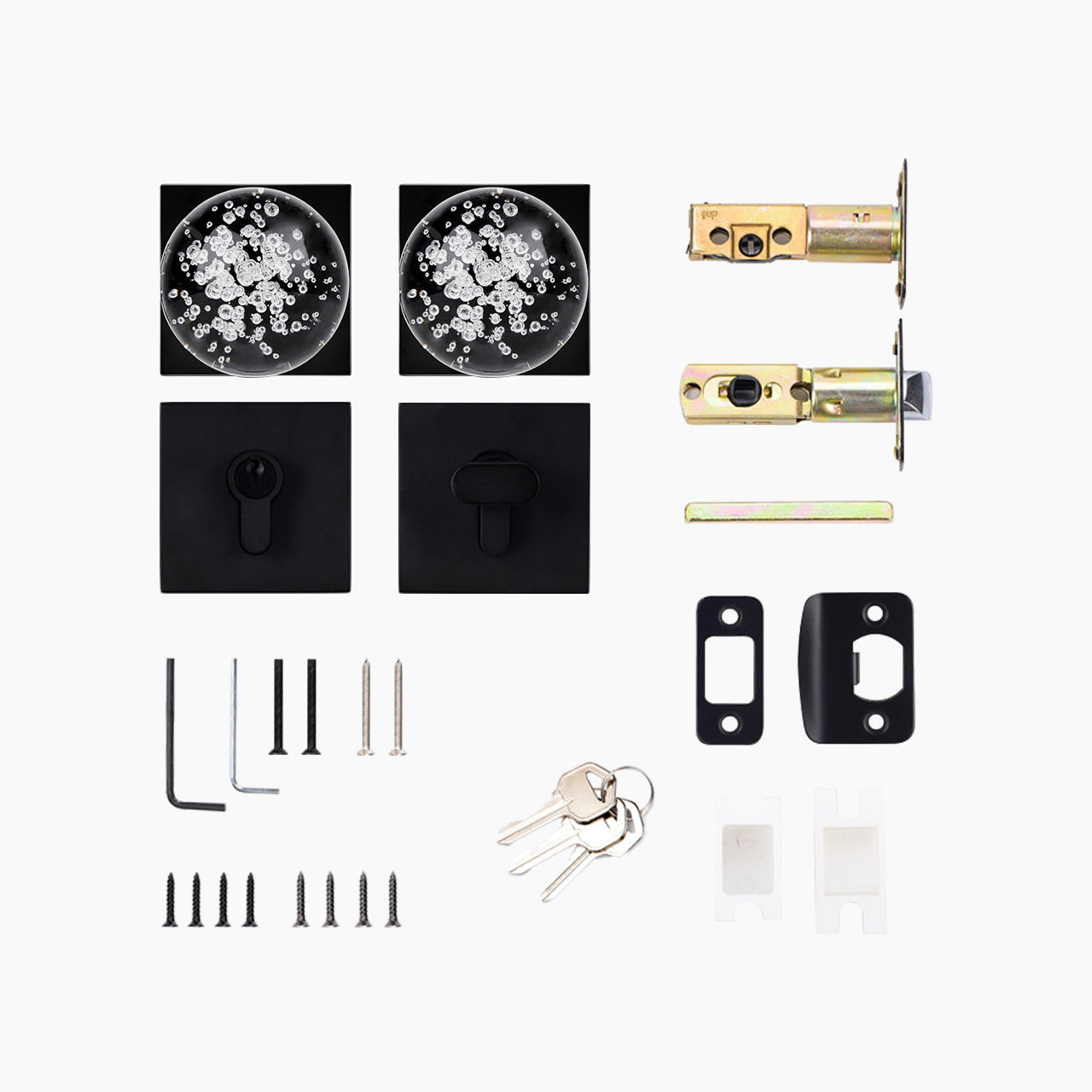 SENY Crystal Entry Door Set with Ball Crystal Knob & Deadbolt