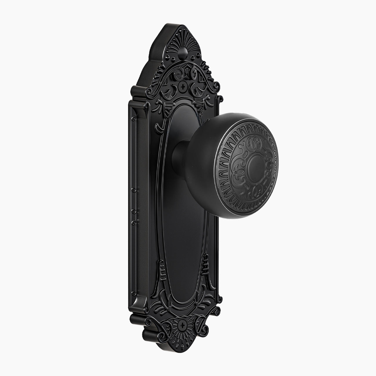 Vintage Floral Door Knob with Sunburst Backplate | Privacy