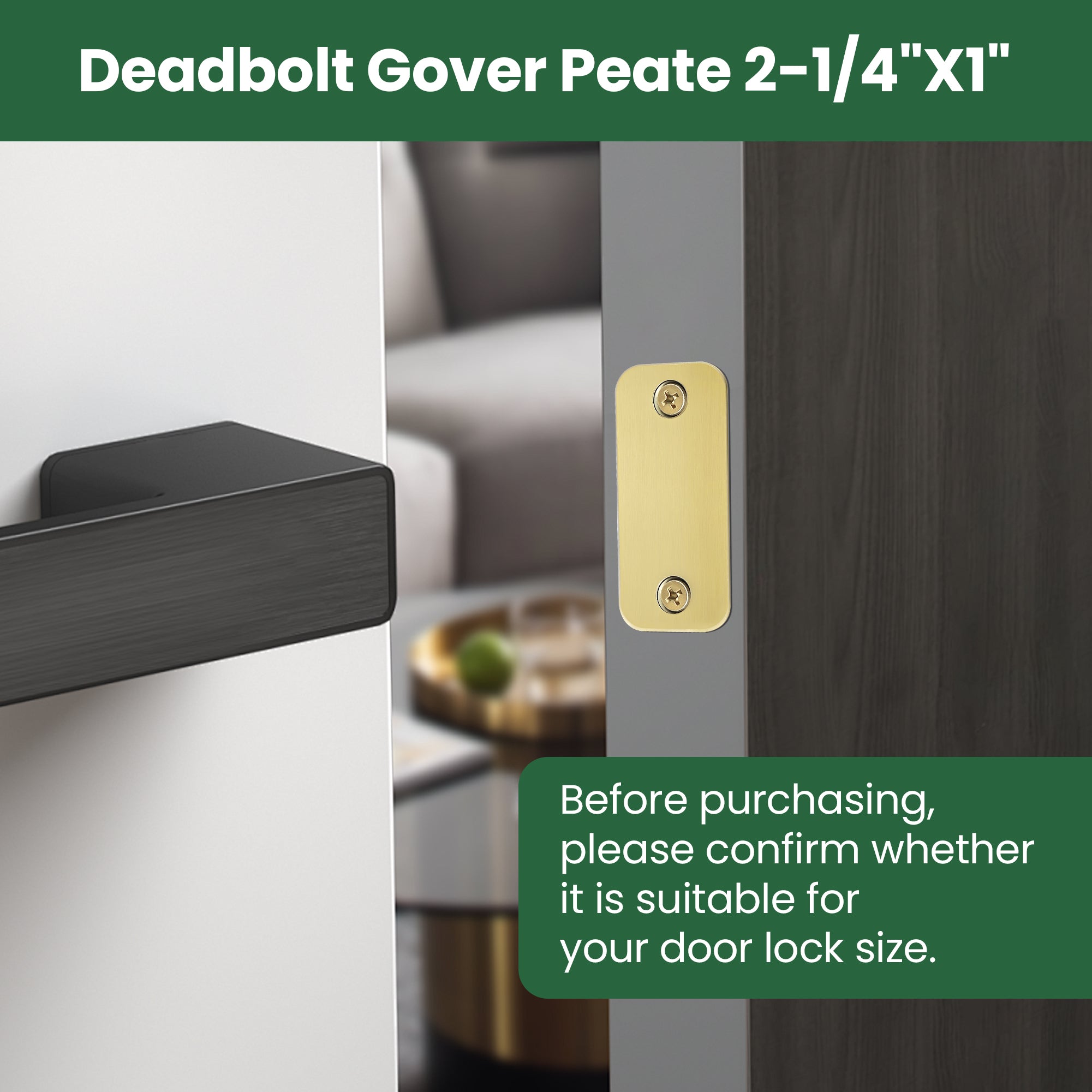 SENY Door Hole Cover Plate – 2-1/4" × 1" Door Frame Filler Plate