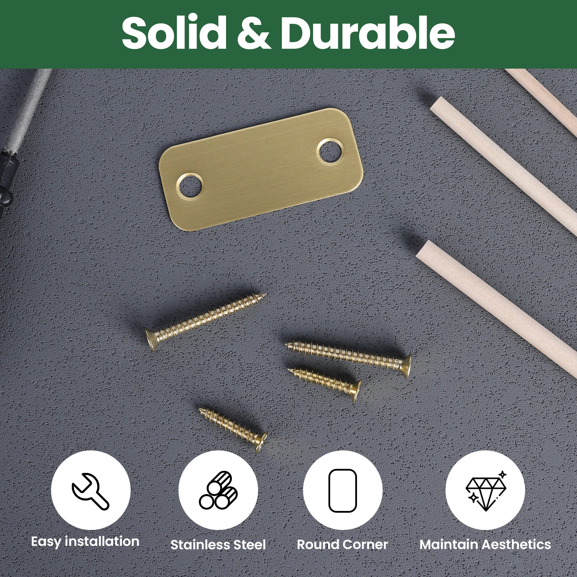 SENY Door Hole Cover Plate – 2-1/4" × 1" Door Frame Filler Plate