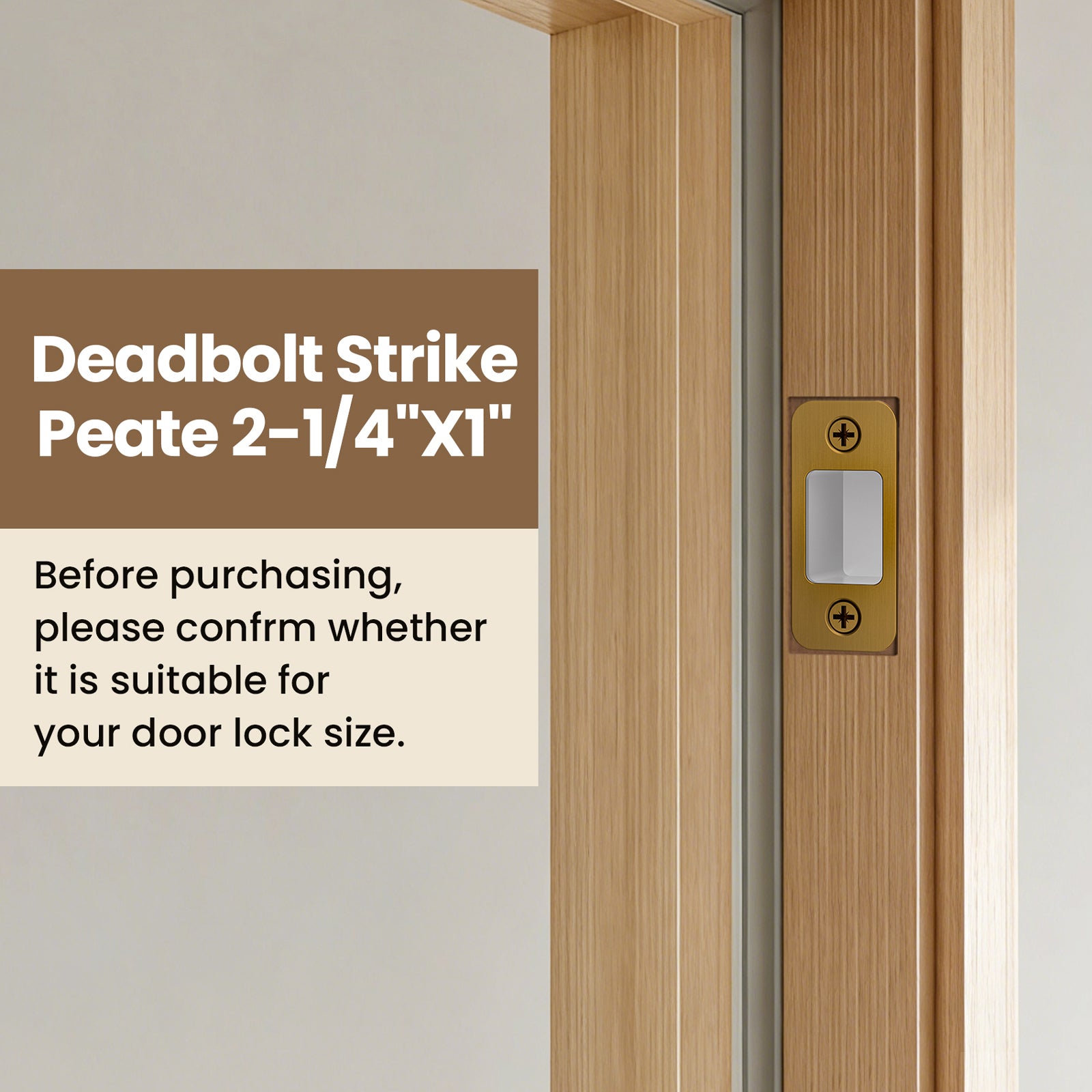 SENY Deadbolt Strike Plate Replacement – Door Latch Strike Plate for Misaligned Doors