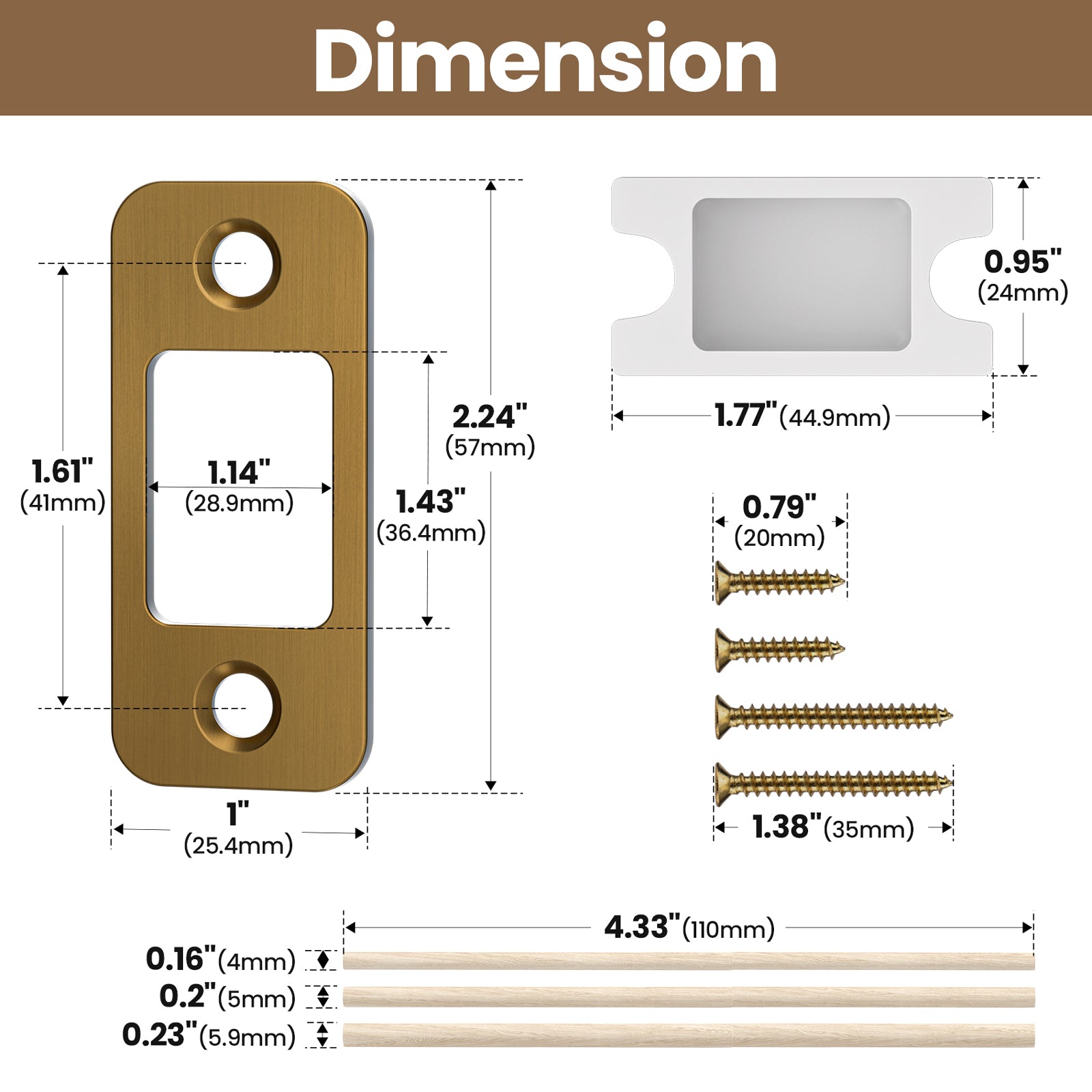 SENY Deadbolt Strike Plate Replacement – Door Latch Strike Plate for Misaligned Doors