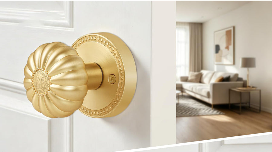 SENY Pumpkin Door Knob – Vintage Privacy Door Knob with Round Rosette applicable scenario